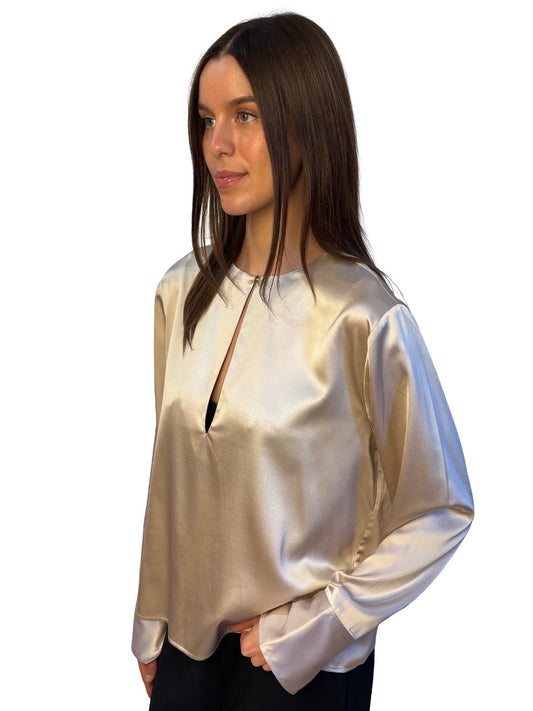 Scanlan Theodore Pink Satin Top. Size: 12