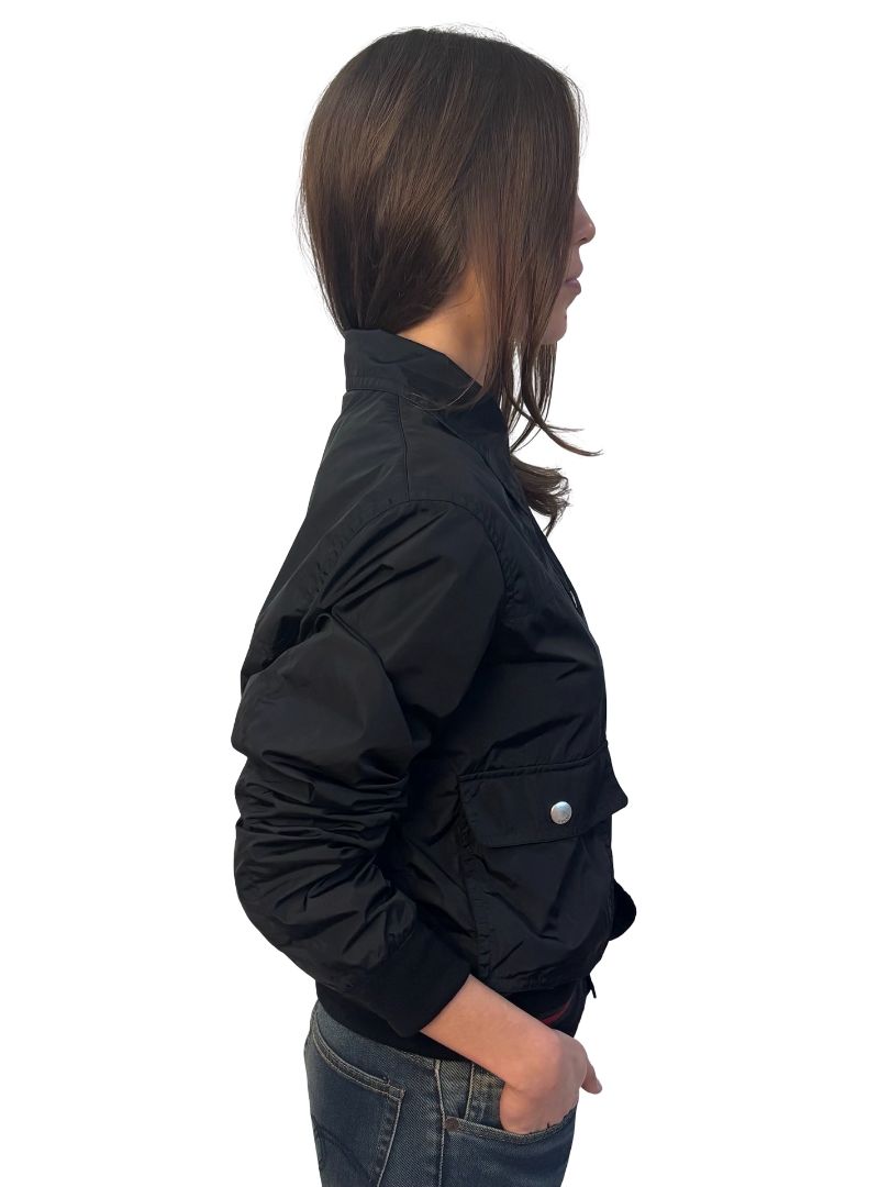 Gucci Black Spray Bomber Jacket. Size: S-M