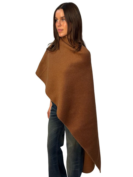 Scanlan Theodore Camel Wool/Alpaca Cape Top. Size: O/S