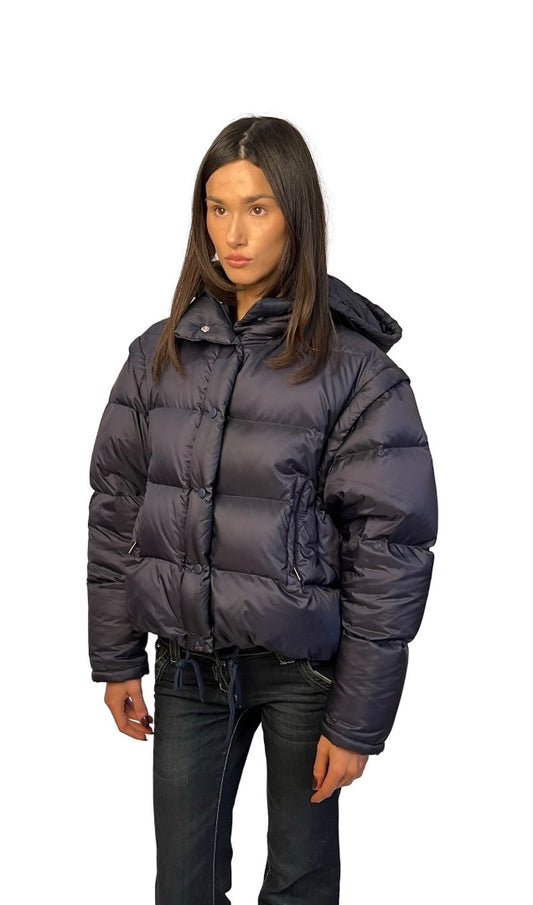 Scanlan Theodore Navy Hooded Nylon Puffer Jacket. Size: S