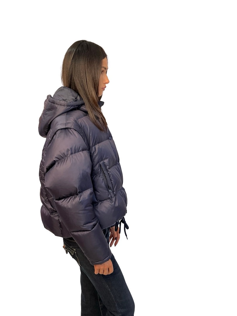 Scanlan Theodore Navy Hooded Nylon Puffer Jacket. Size: S