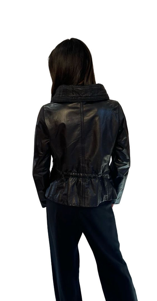 Sylvie Schimmel Paris Black Soft Calf Leather Jacket. Size: 42