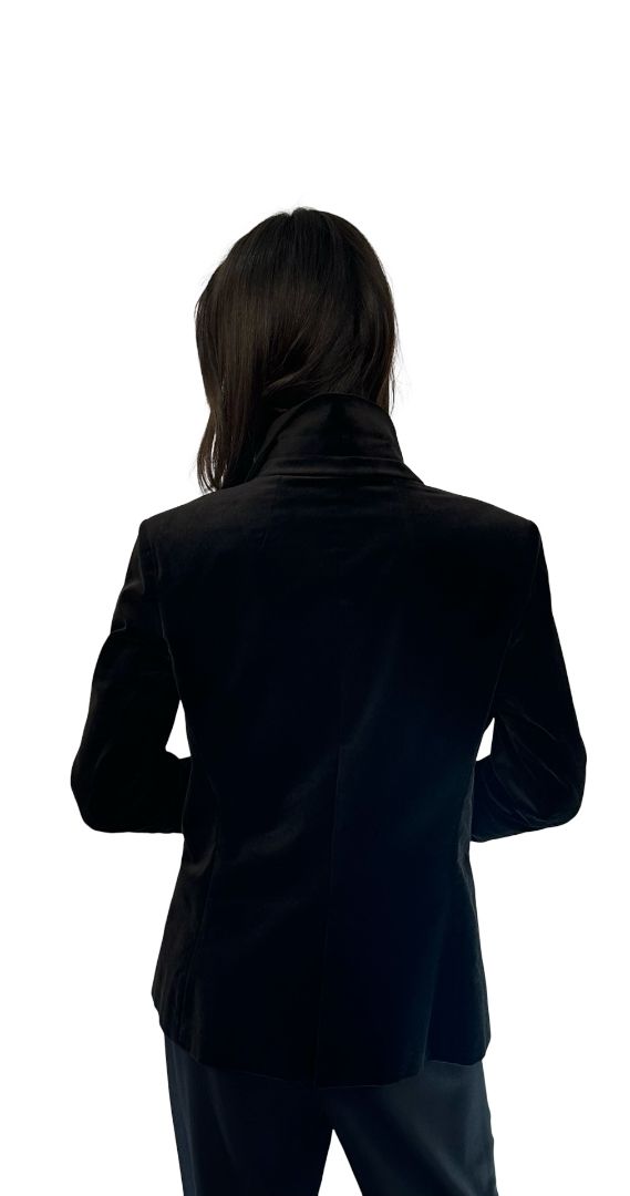 Husk Black Cotton Velvet Blazer. Size: 12