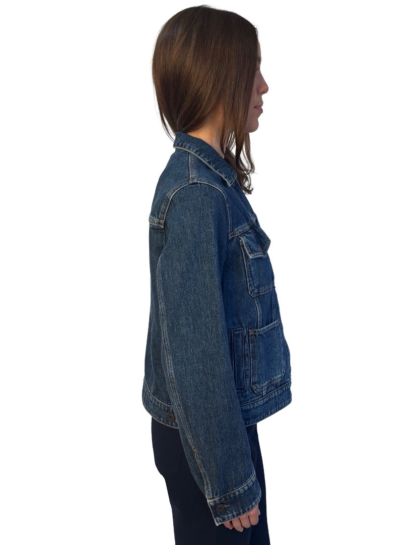 Weekend MaxMara Blue Wash Denim Jacket. Size: 42