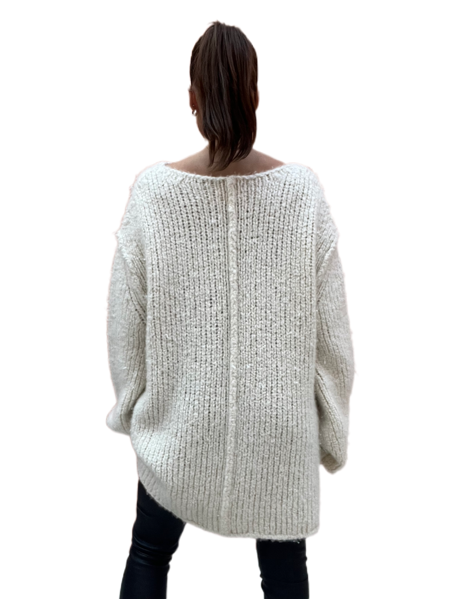 Khaite Cashmere Cream Knit Sweater. Size: M/L