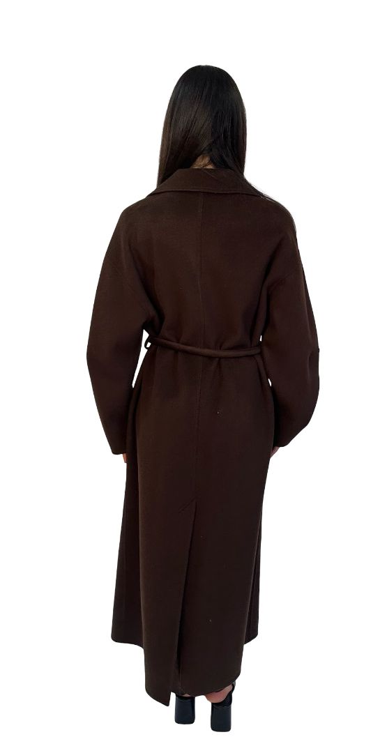 Nanushka Brown Brushed Wool Long Coat. Size: S