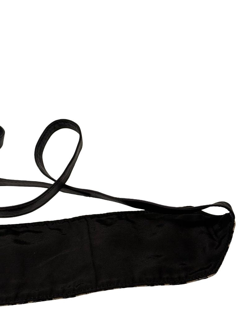 Dior Navy/Beige 'Oblique' Monogram Cummerbund. Size: 6
