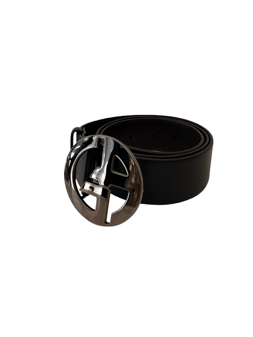 Giorgio Armani Black Leather Belt. Size: 42