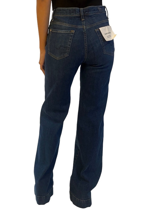 7 for All Mankind Dark Blue Denim Straight Leg Jeans. Size: 26