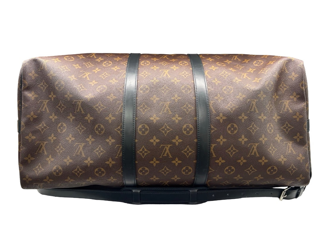 Louis Vuitton 'Monogram Macassar Keepall Bandoulière 55' Duffle Bag.