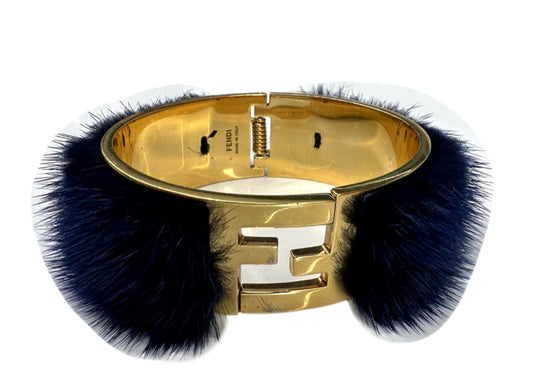 Fendi Gold & Fur Bracelet . Size: Medium