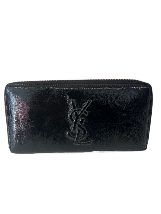 Yves Saint Laurent Black Patent Wallet.