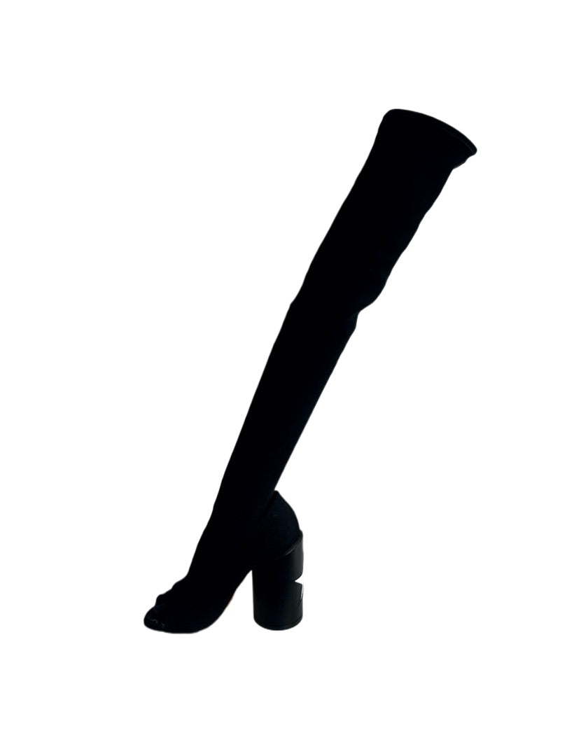 Givenchy Black Over The Knee Sock Boots W White Star. Size: 35.5