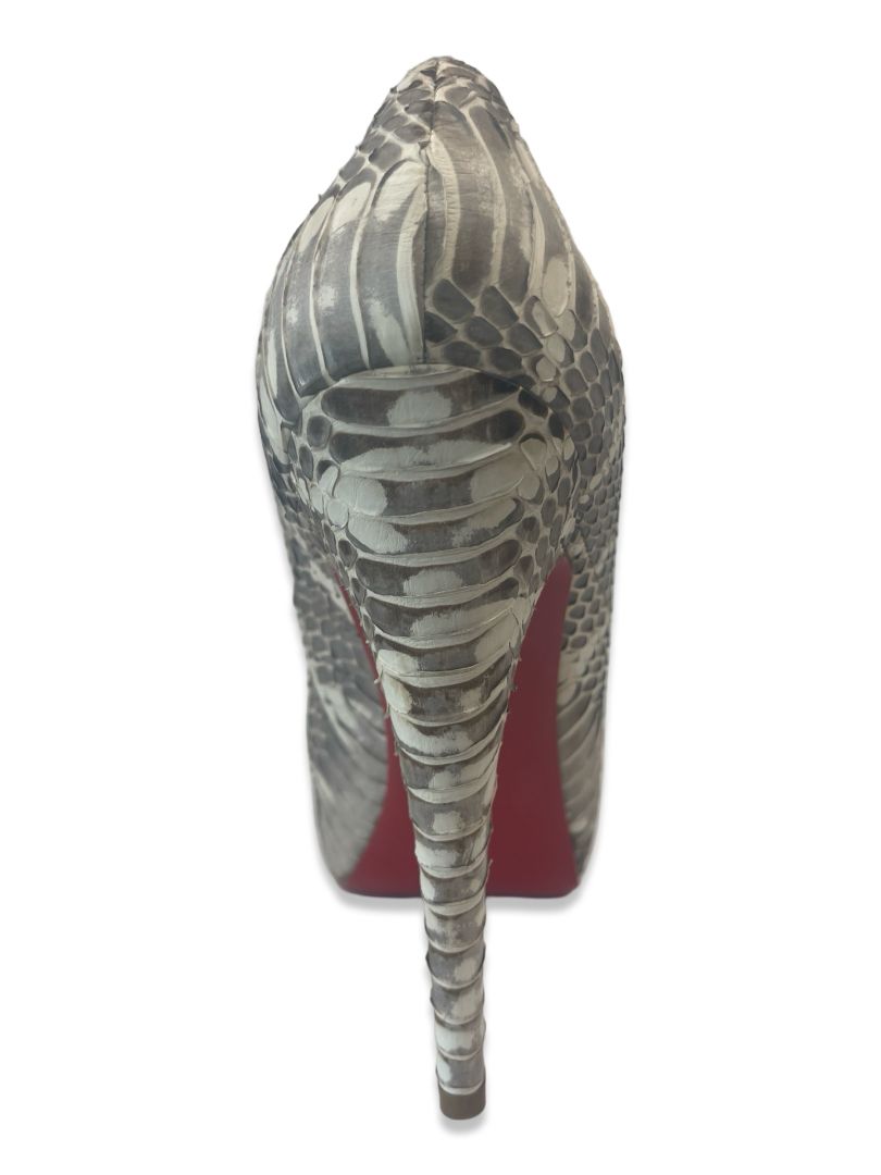 Christian Louboutin Snakeskin-Effect Heels Size: 38.5