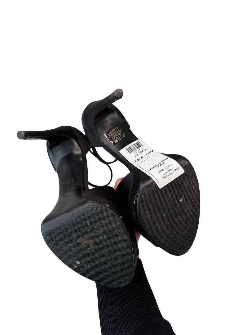 Alexander McQueen Black Stud Stilettos. Size: 37