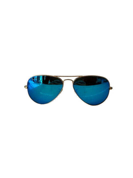 Ray-Ban Gold / Blue Aviator Sunglasses.