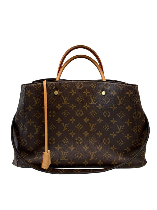 Louis Vuitton Brown Montaigne MM Monogram Leather Tote Bag.