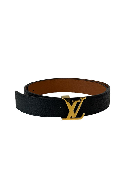 Louis Vuitton Black / Tan Heritage 35mm Reversible Belt. Size: 75/30