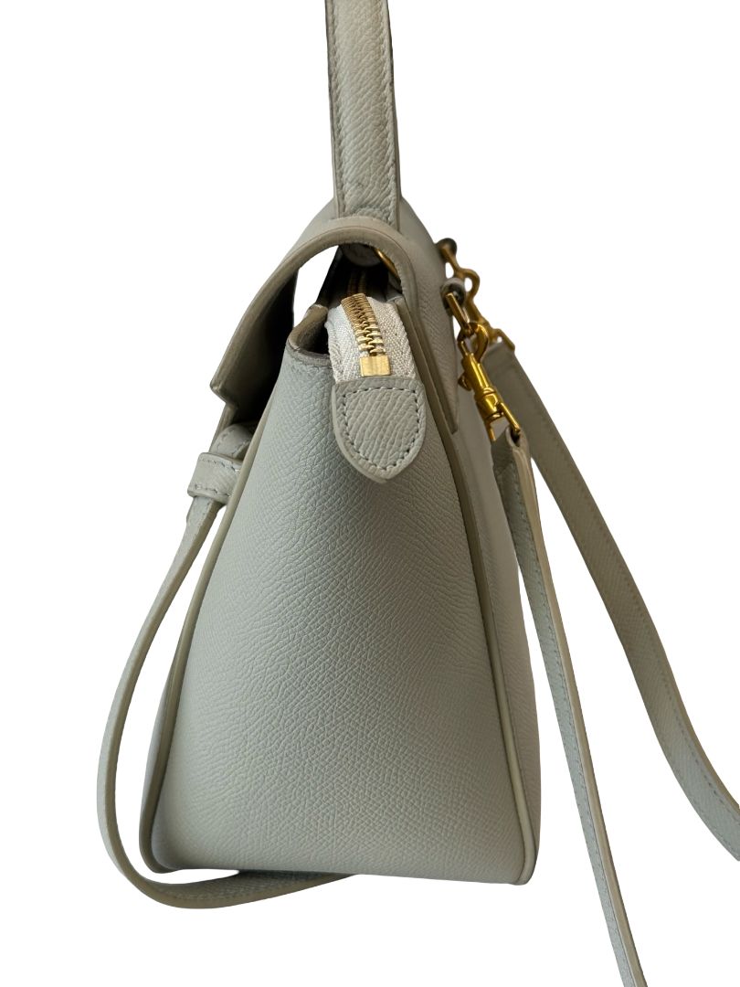Celine Sage Green Leather Mini Belt Bag.