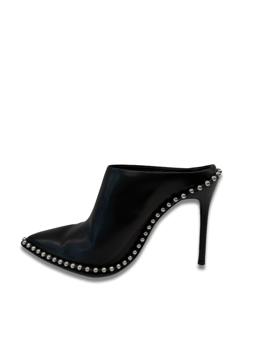 Alexander Wang Black Eri Studded Slide Mules. Size: 38.5