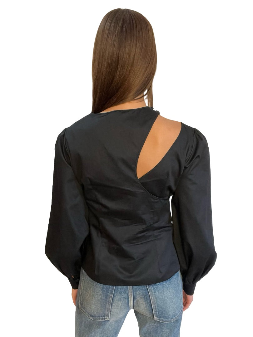 Safiyaa Black Layered Cotton Top. Size: UK 10