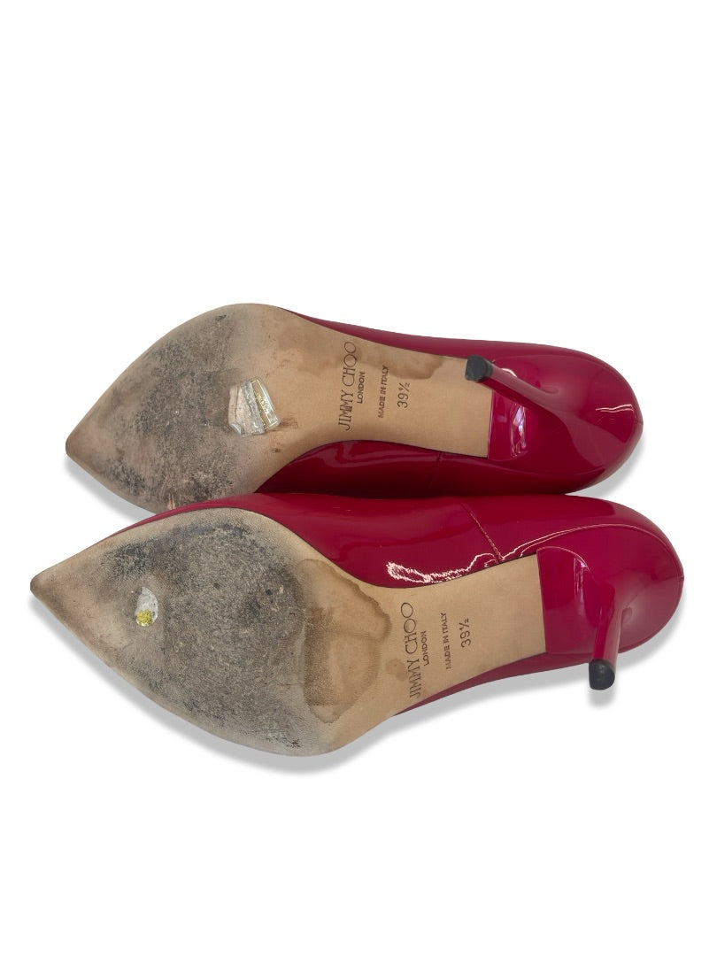 Jimmy Choo Pink Patent Anouk Pumps. Size: 39.5