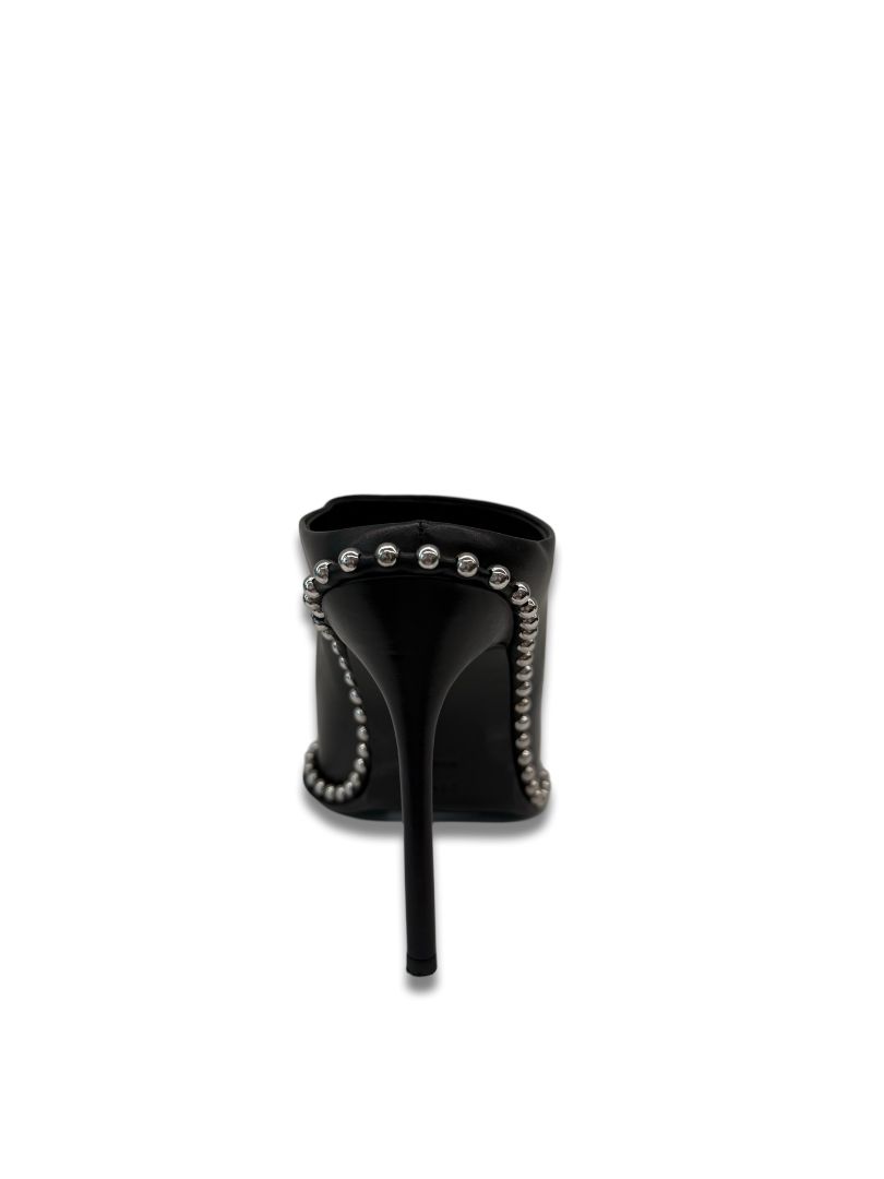 Alexander Wang Black Eri Studded Slide Mules. Size: 38.5