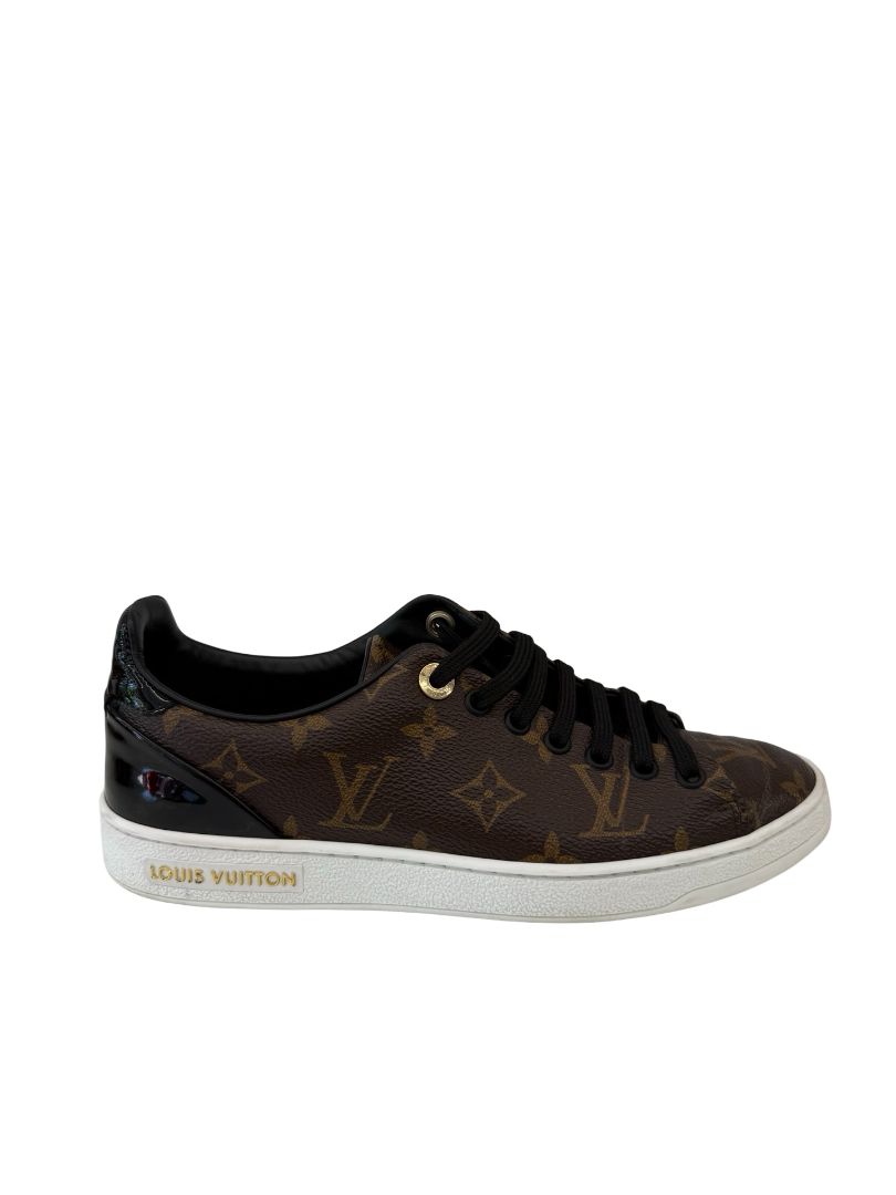 Louis Vuitton Brown Monogram Canvas/Patent Sneaker. Size: 36.5