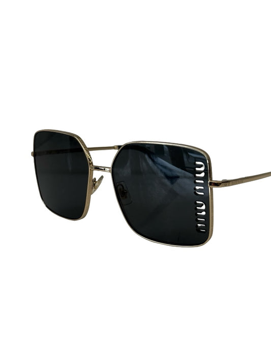 Miu Miu Gold/Grey 51YS Logo Lens Sunglasses.