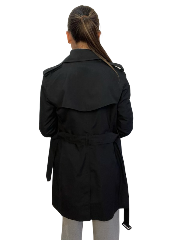 Burberry Black Short Trench Coat. Size: UK6