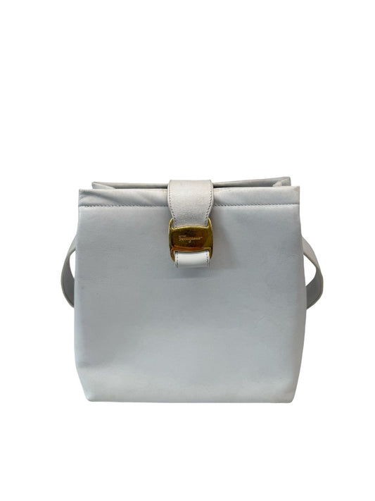 Salvatore Ferragamo White Shoulder Bag.