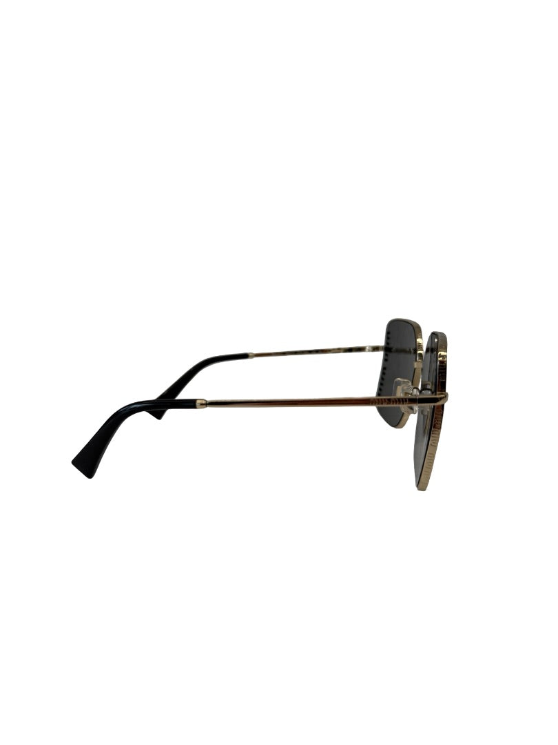 Miu Miu Gold/Grey 51YS Logo Lens Sunglasses.