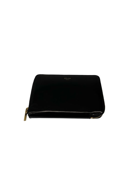 Celine Black Small Patent Leather Wallet.