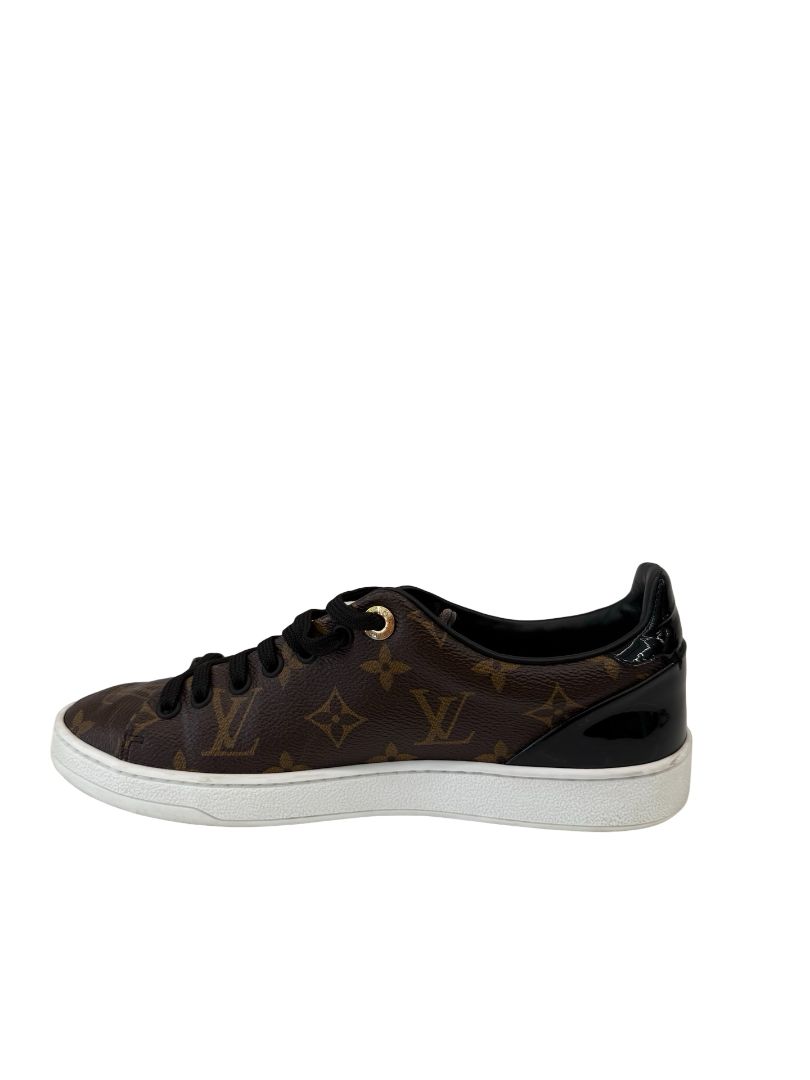 Louis Vuitton Brown Monogram Canvas/Patent Sneaker. Size: 36.5