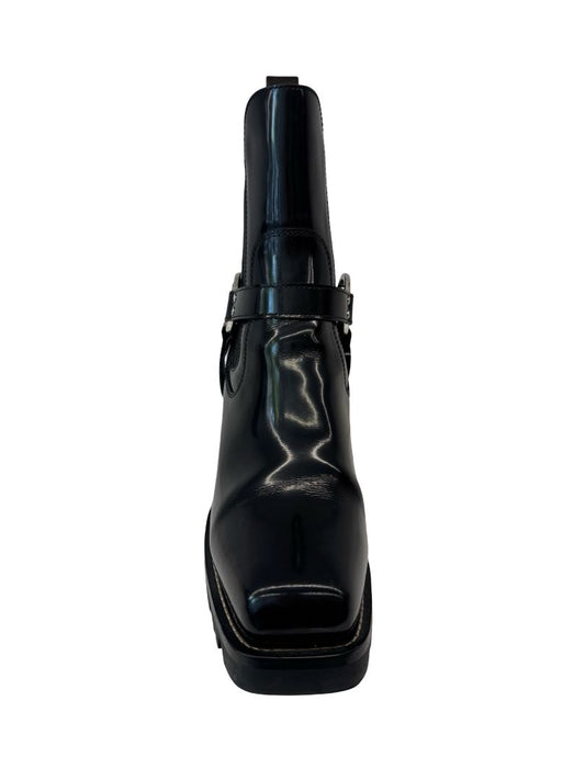 Louis Vuitton Black Patent Leather 'Limitless' Ankle Boot. Size: 39