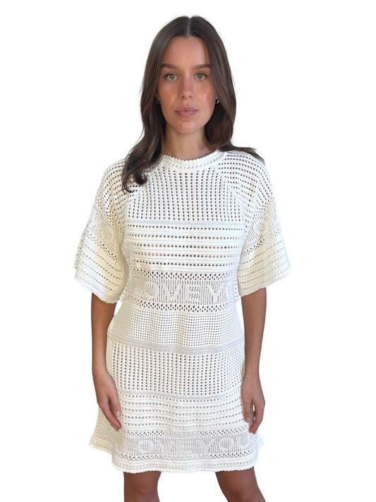 Stella McCartney Cream Crochet 'LOVE' Dress. Size: M