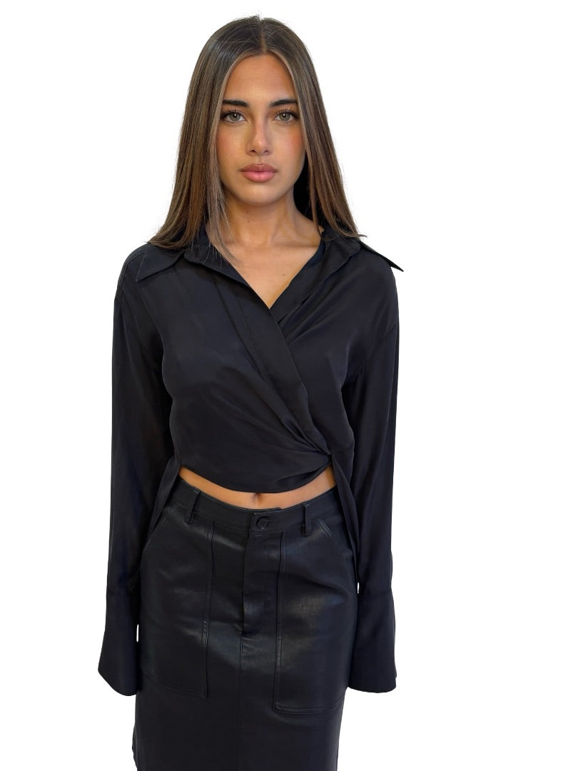 Gauge 81 Black Silk Shirt. Size: XS