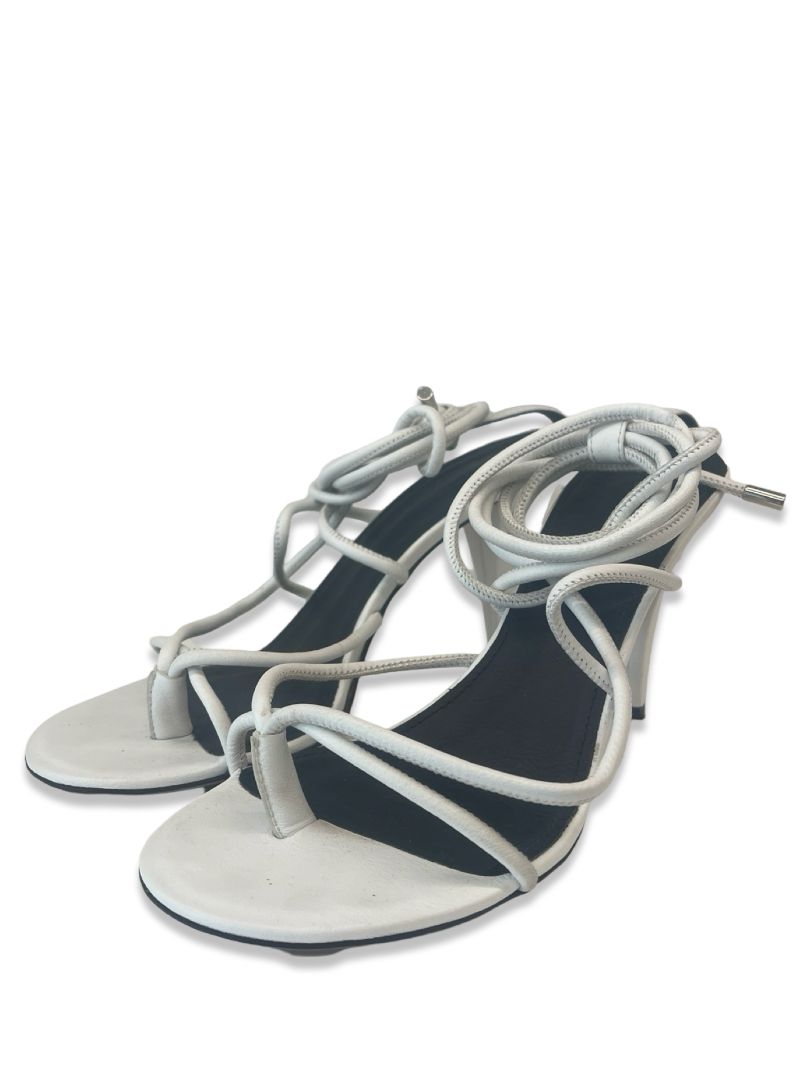 Isabel Marant White Strappy Open- Toe Heels. Size: 38