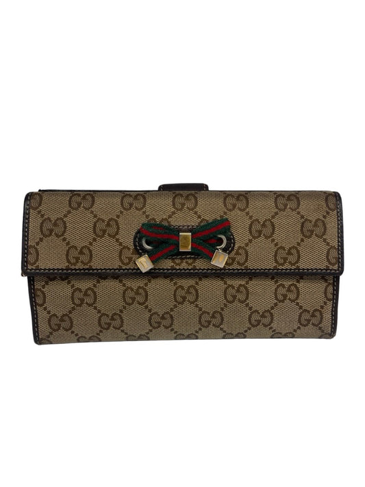 Gucci Brown Monogram Princy Continental Wallet