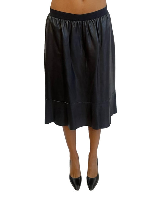 Scanlan Theodore Navy Leather Skirt. Size: 10