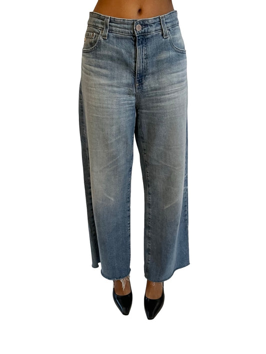 AG Jeans Light Blue Wash Wide Leg Crop Jeans. Size: 27