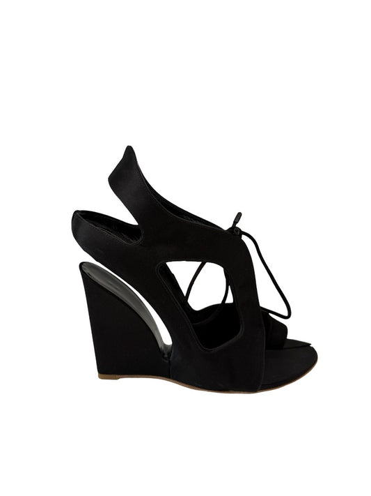 Balenciaga Black Satin Cutout Heels. Size: 40