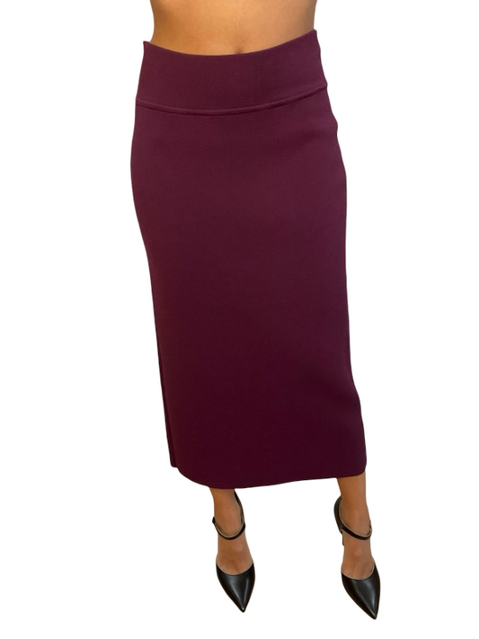 Scanlan Theodore Purple Crepe Knit Skirt. Size: L