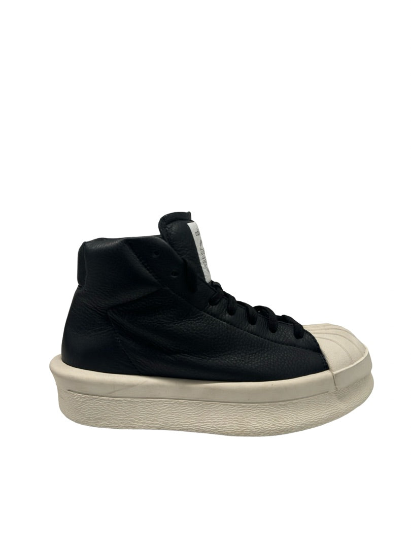 Rick Owens Black White Adidas Platform Sneakers. Size 36.5