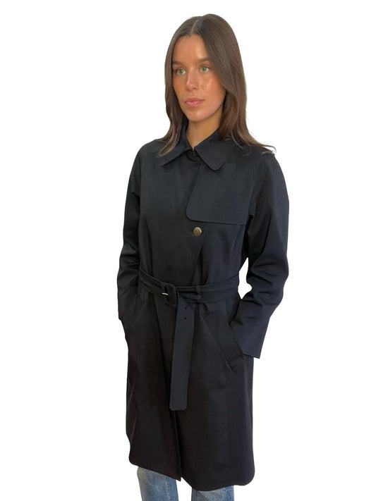 MaxMara Studio Black Belted Trench Coat. Size: 16