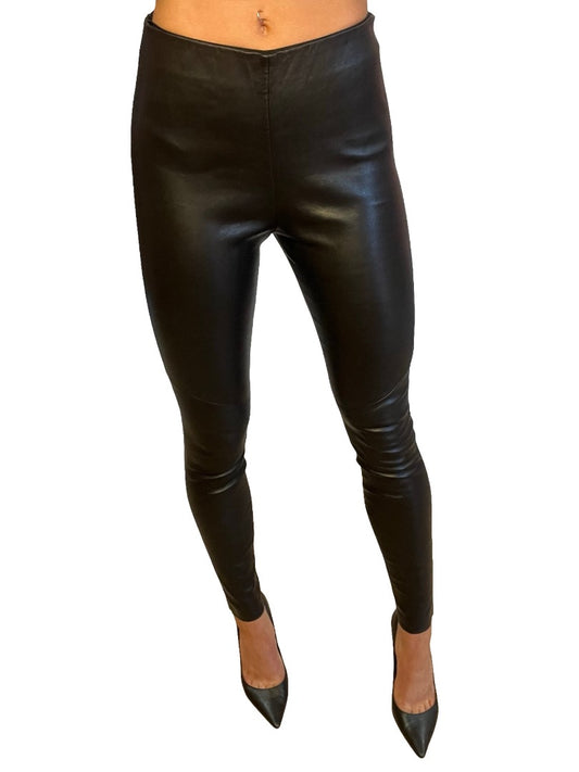 Skin & Threads Black Stretch Leather Leggings. Size: 1
