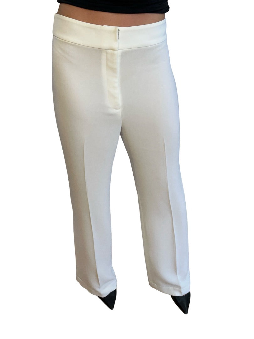 Carla Zampatti White High Waist Pant. Size: 10