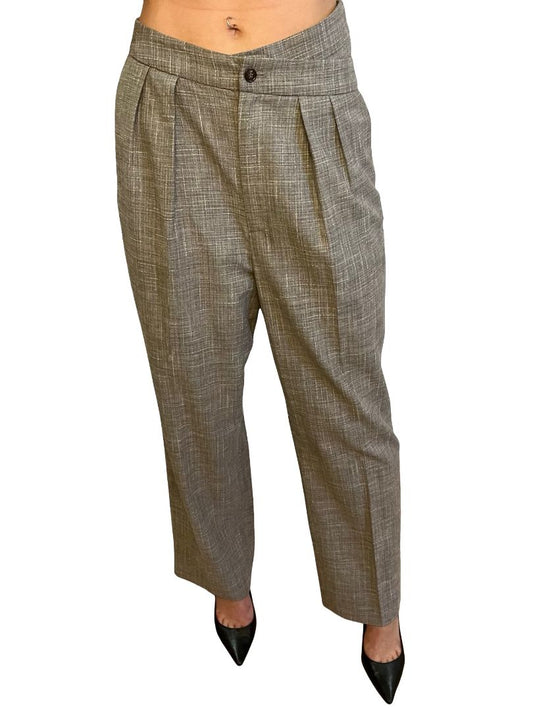 Rohe Grey Double Waist Checkered Pant. Size: 36