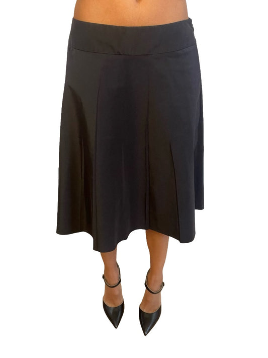 Moschino Black Pleated Midi Skirt. Size: 8