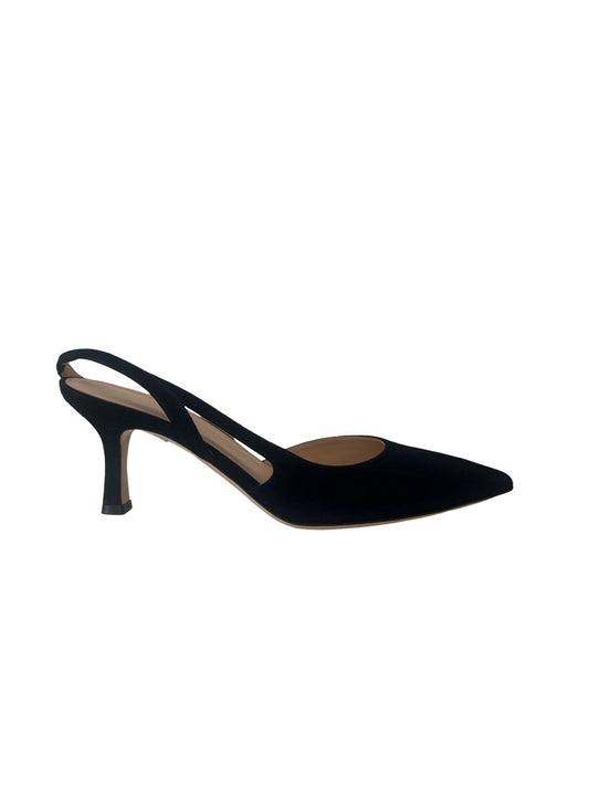Scanlan Theodore Navy Slingback Suede Kitten Heel. Size: 39